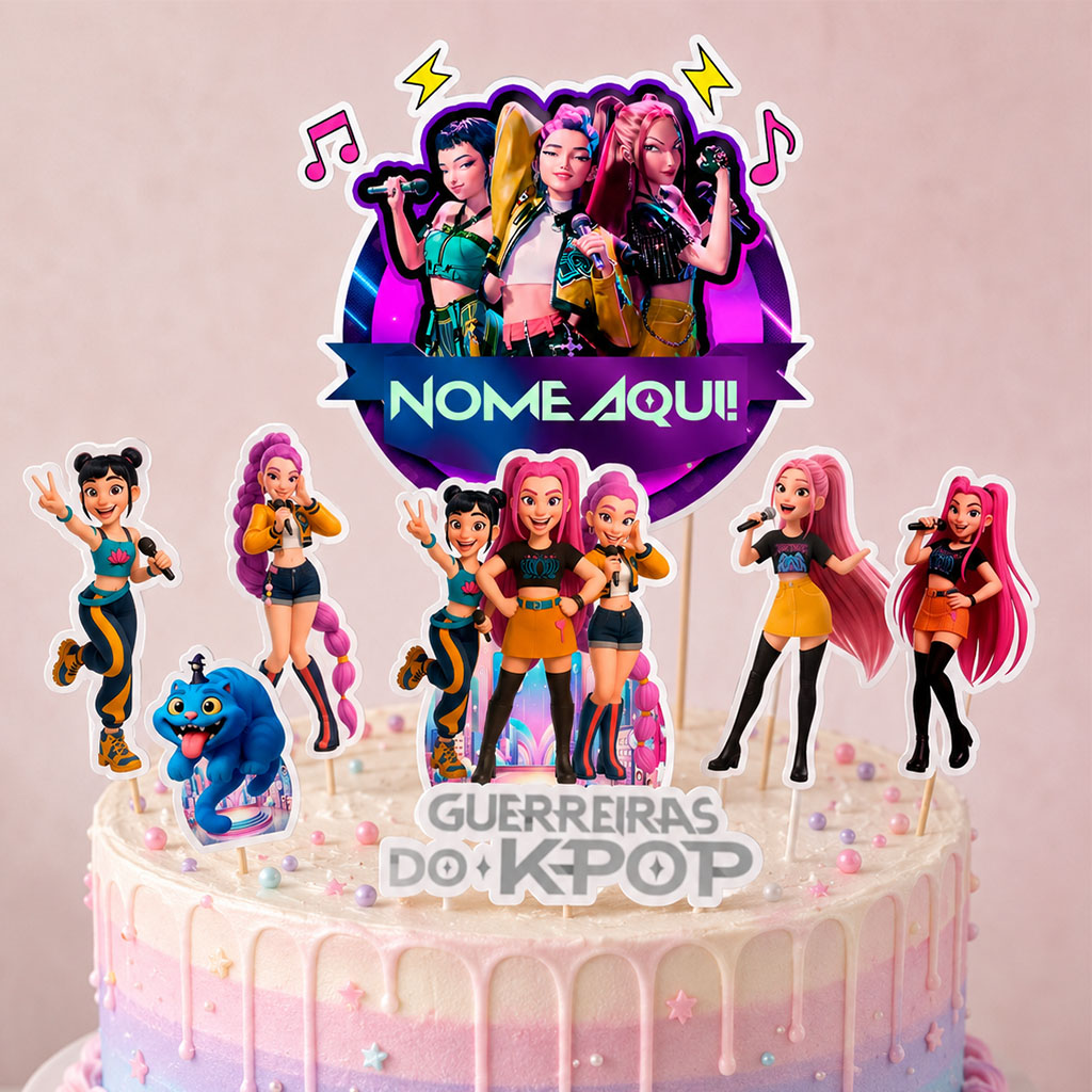 Topo de bolo - Guerreiras do Kpop - Arquivo pdf